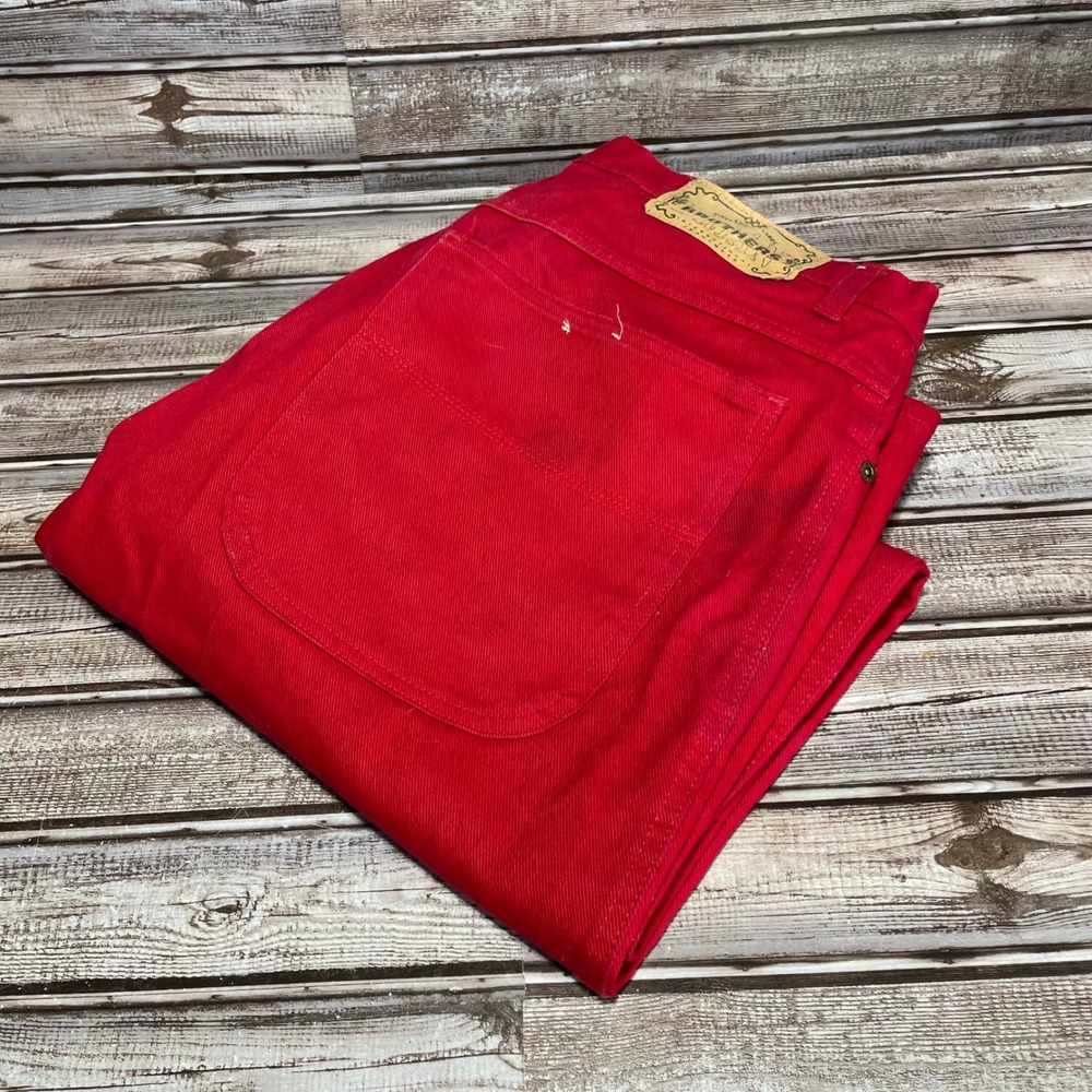 Brian Brothers‎ Red Jeans Pants Vintage Style Size 34x34